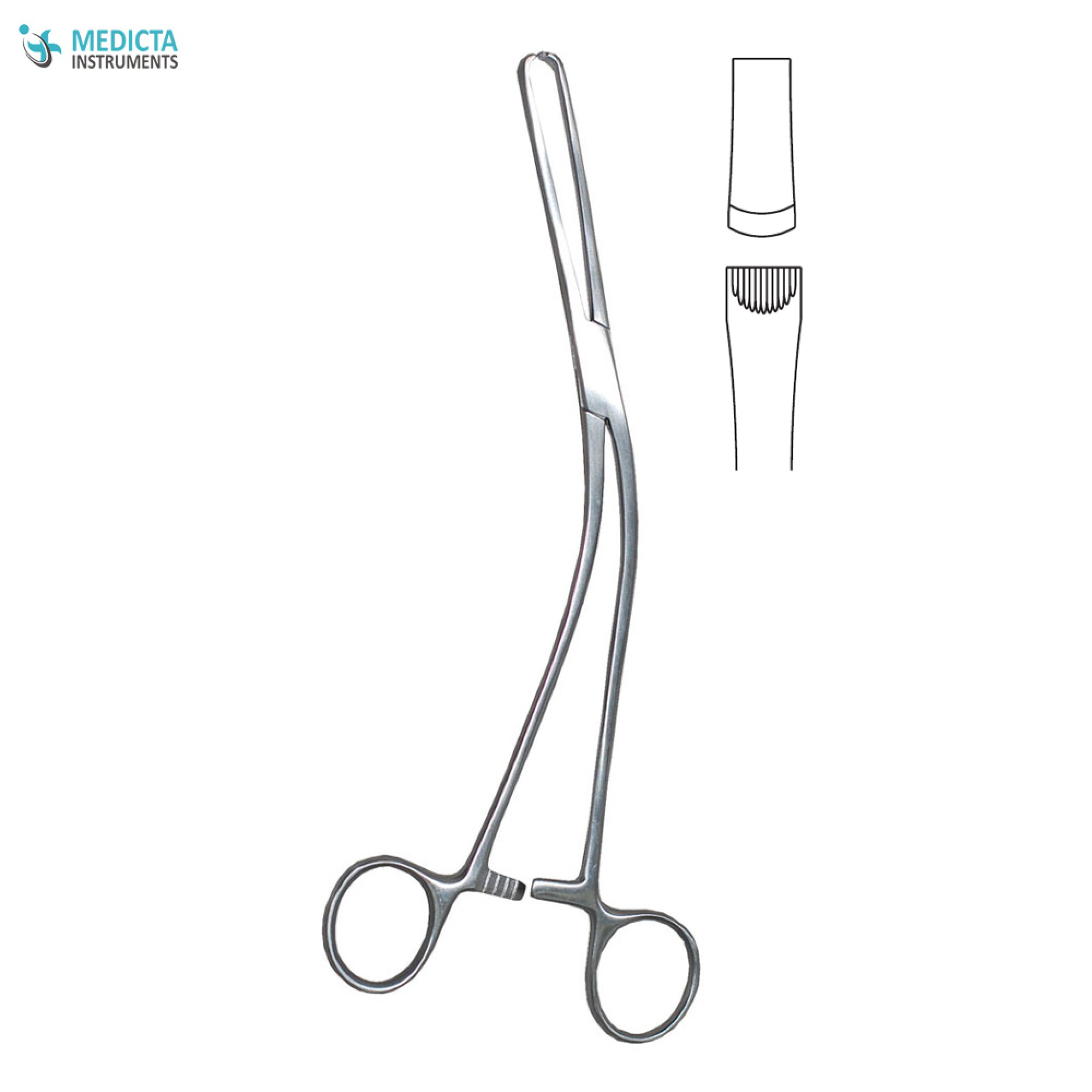 Bierer Vulsellum Tenaculum Forceps Angled 24cm Medicta Instruments